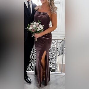 Velvet Bridesmaid Evening Gown